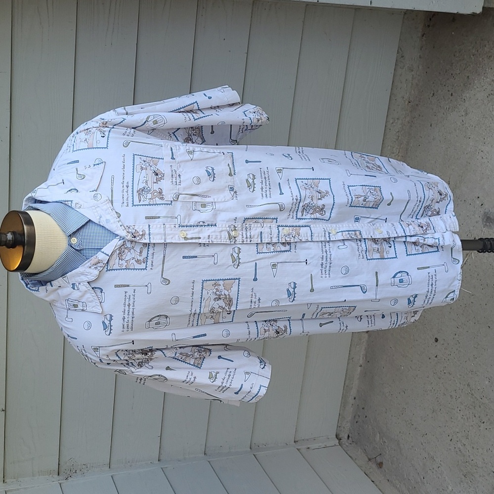 WARNER BROS Looney Tunes Golf Theme All Over Print XXL Mens Shirt VTG 1998 RARE